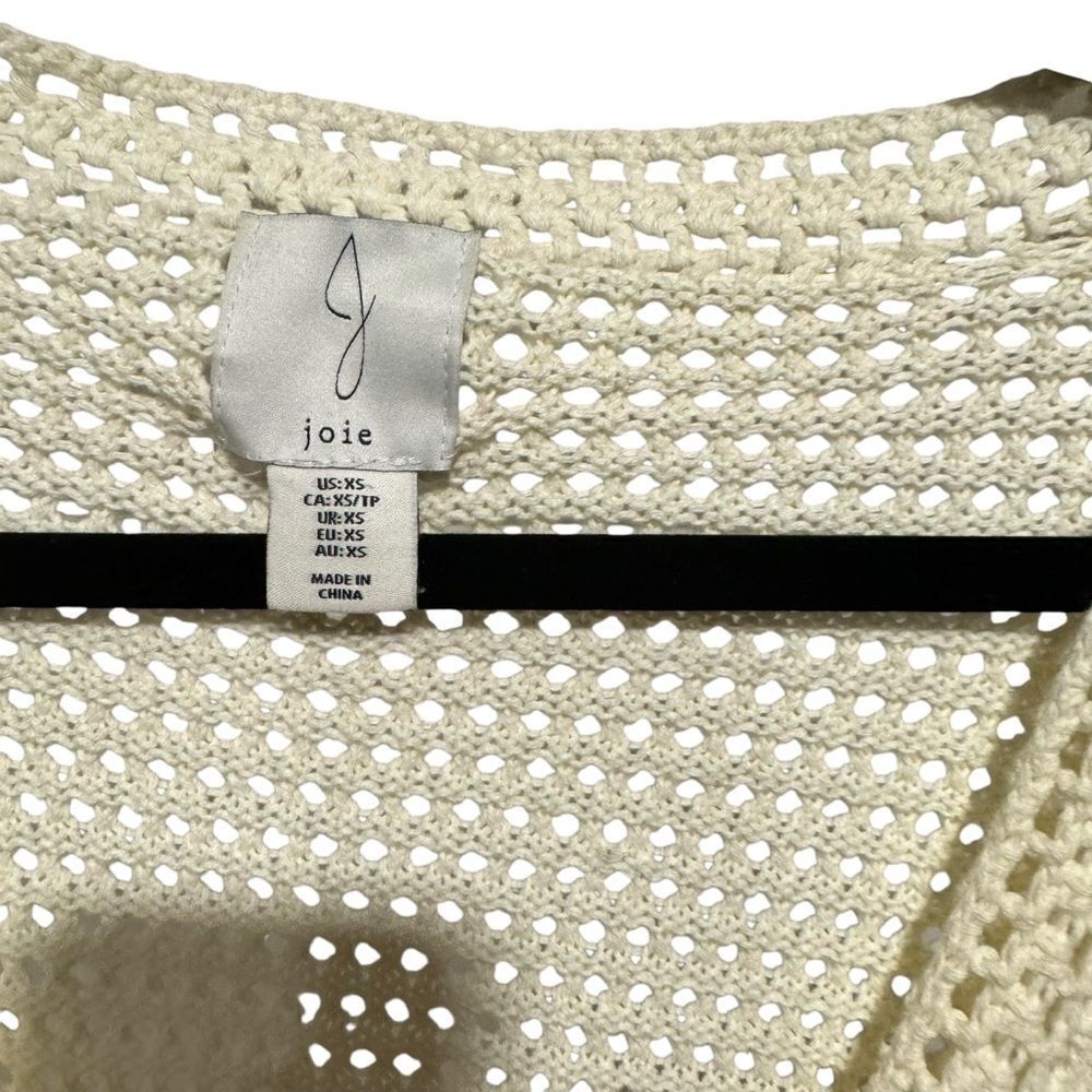 Revolve Joie Open Knit Stitch Crochet Cream White Cardigan - Picture 6 of 8
